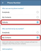如何在Telegram 中隐藏我的电话号码？